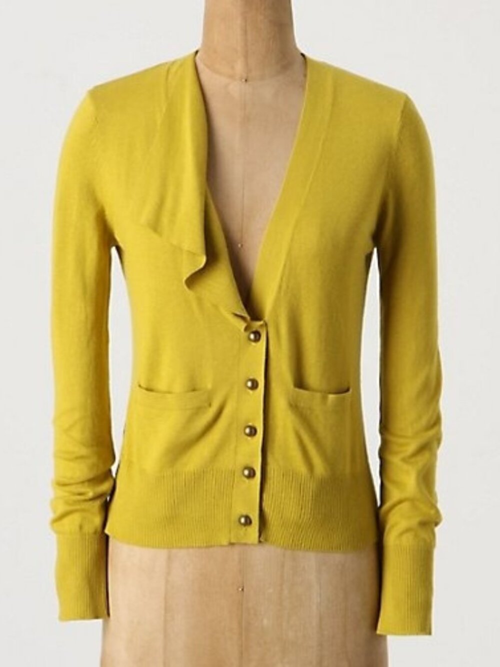 Anthropologie Climate Control Cardi Cardigan Sweater Chartreuse